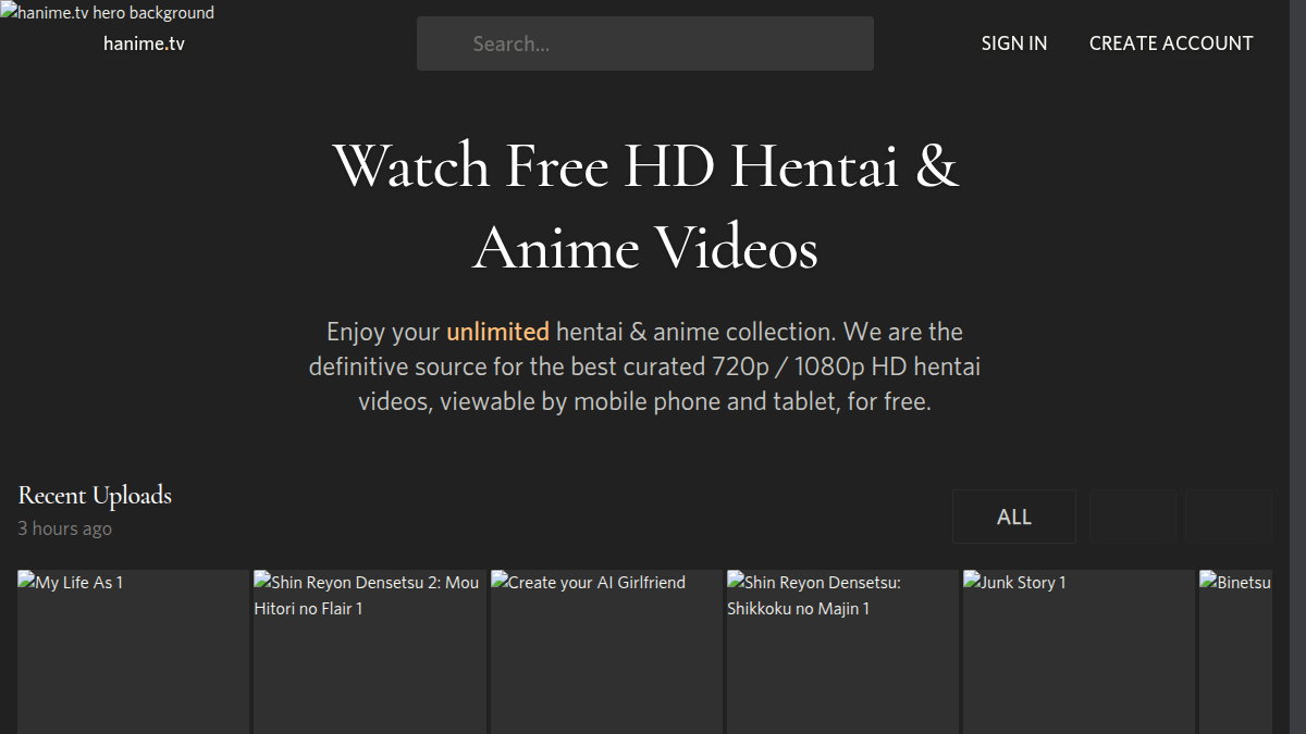 Hanime.tv · Forhåndsvisning af