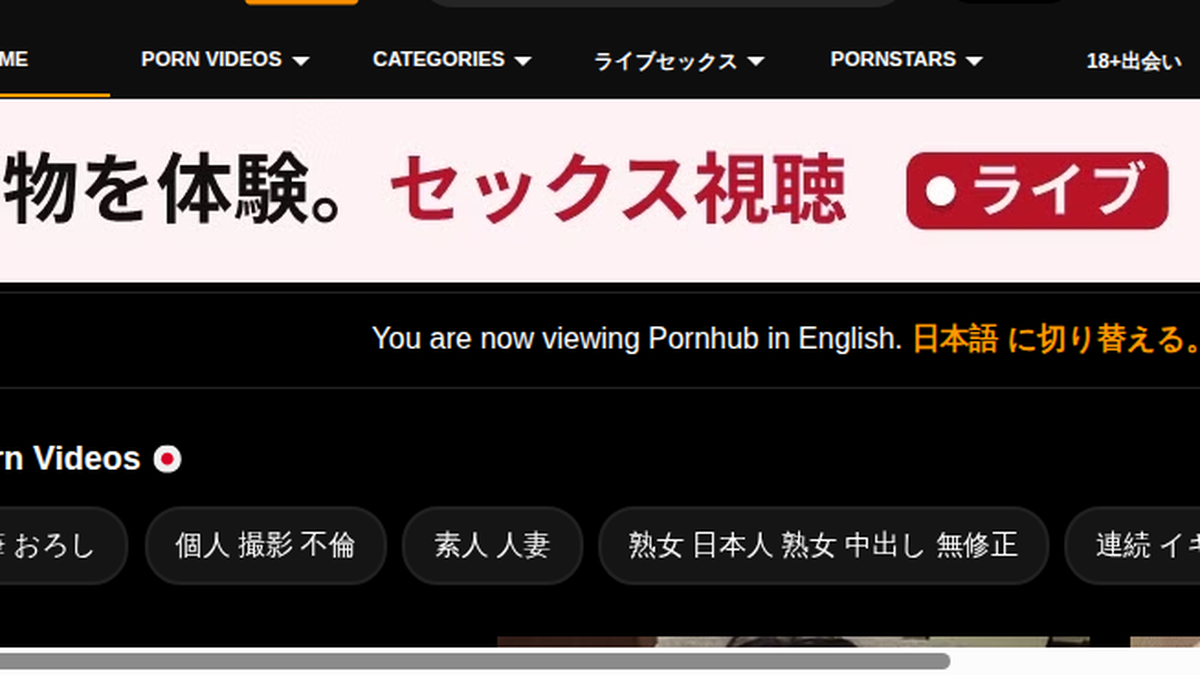 PornHub · Forhåndsvisning af