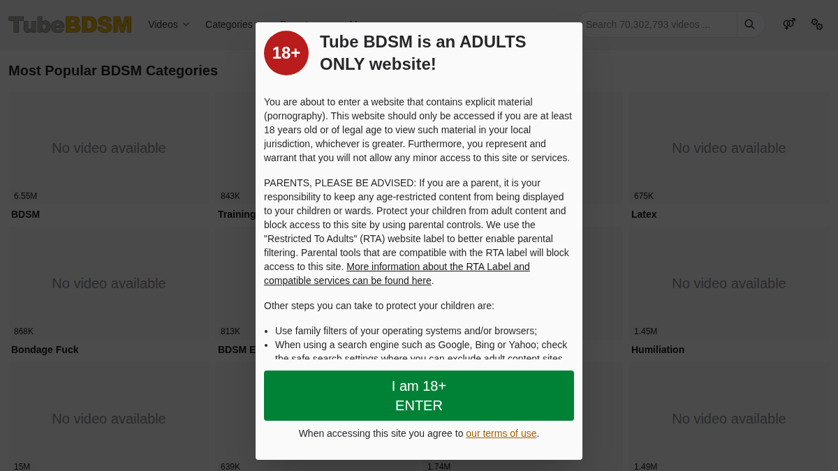 TubeBDSM · Forhåndsvisning af